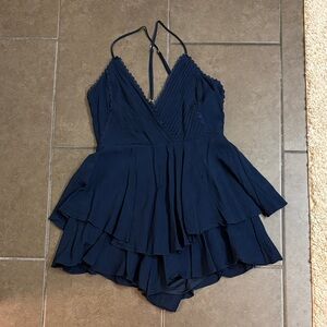 Navy Blue Layered Romper
